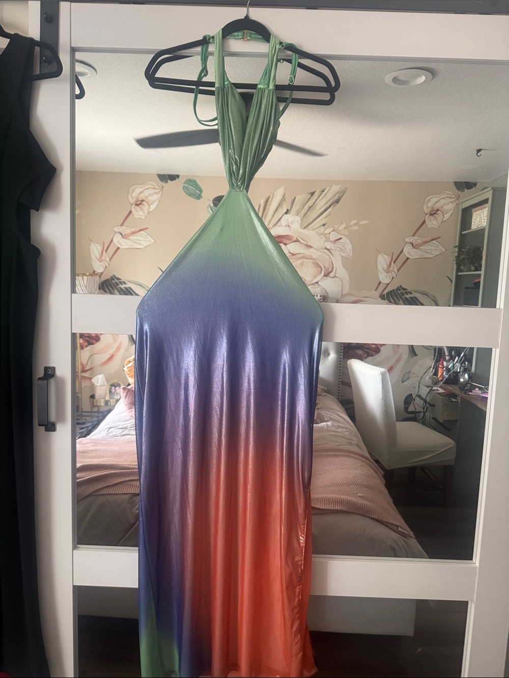 Baobab Collection GEMA Iridescent Ombre Maxi Dress in Green, Purple & Orange